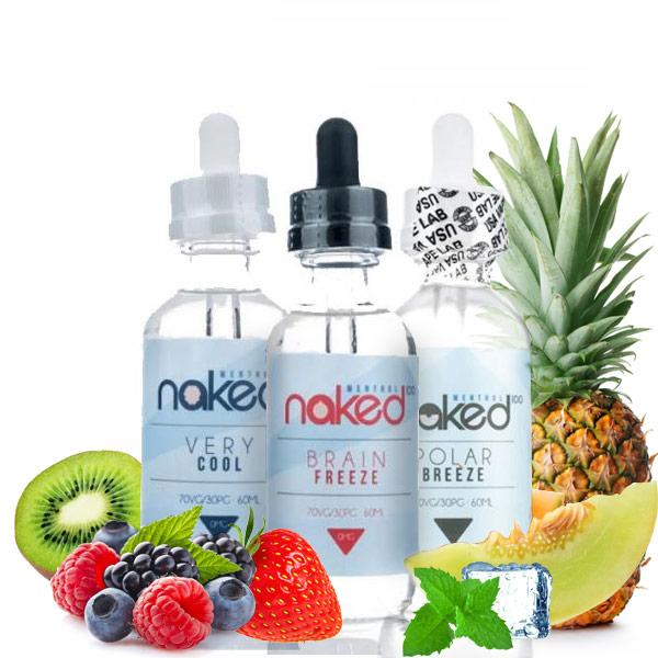 naked 100; 3 flavor with fruits in the background